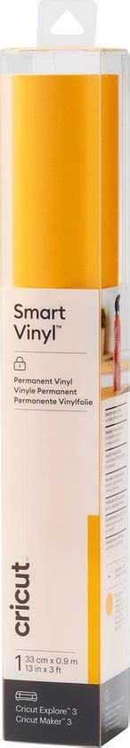 Cricut Smart Vinyl Permanent 33X91Cm 1 Sheet (Maize Yellow); Works without a cutting mat – just load & go!; Dishwasher friendly; Weather-resistant, ideal for outdoor projects; For Cricut Explore® 3 & Cricut Maker® 3